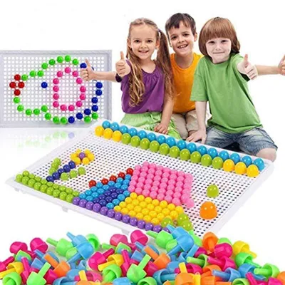 Produktbild von ITODA Steckspielzeug Mosaik Steckspiel Pädagogisches Kinderspielzeug Kreatives Spielzeug Jungen Mädchen Steckmosaik Steckbausteine 295/592/888 Stücke Bausteine Kinder Lernspielzeug für Geschenk