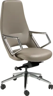 Image de Chaise de bureau pivotante en similicuir gris 4217