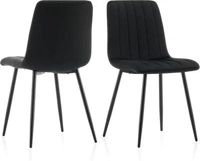 Imagen del producto de Silecomplaza: Juego de 2 sillas para comedor, tapizadas en terciopelo, ideales para salón, cocina o comedor. Asiento acolchado y patas de metal antideslizantes. Capacidad de carga de hasta 120 kg ()