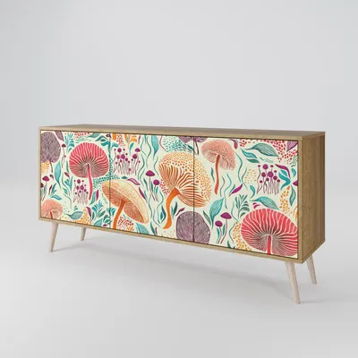 Produktbild von Spacerebels Kommode mit 3 Türen - Sideboard Komodenschrank - Highboard - Kleiderschrank Möbel - Wohnzimmer Schlafzimmer - 57,5×111×42 (HxBxT)