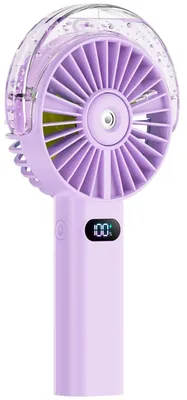 Immagine prodotto di Ventilatore portatile mini, raffreddamento ad alta velocità, funzione nebulizzante ricaricabile, colore: viola