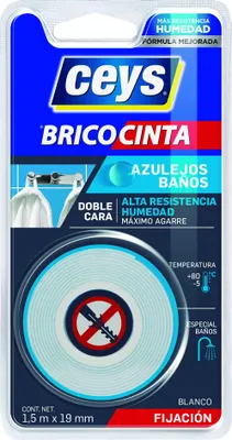 Imagen del producto de Cinta adhesiva de doble cara Ceys Blue tape, 1,5 m x 19 mm