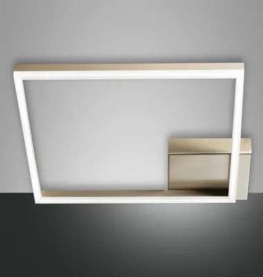 Obrázok produktu pre stilvolle LED Rahmen Deckenleuchte gold-matt 42x42cm warmweiß dimmbar 3394-61-225 Fabas Luce