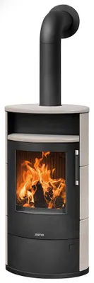 Produktbild von Justus | Kaminofen | Island 7 2.0 | 7 kW | Keramik Freddo, Stahl Schwarz