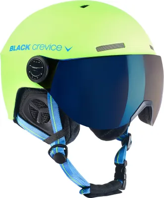 Immagine prodotto di Casco da sci e snowboard BLACK CREVICE - Modello GSTAAD | Casco con visiera | Colore: Lime/Blu