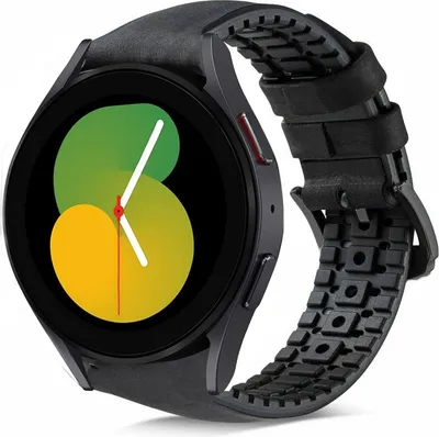 Produktbild von Strap-it Samsung Galaxy Watch 5 - 40mm Silikon-/Lederarmband (Schwarz)
