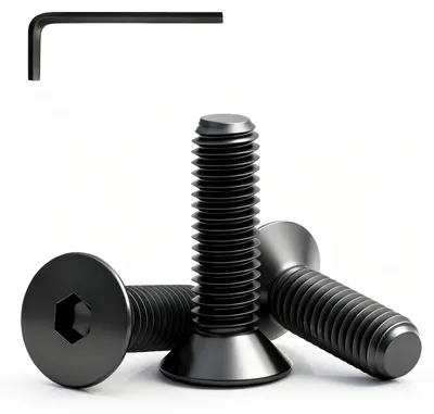 Produktbild von 20 Stück M5x20mm schwarze Senkkopfschrauben mit Innensechskant