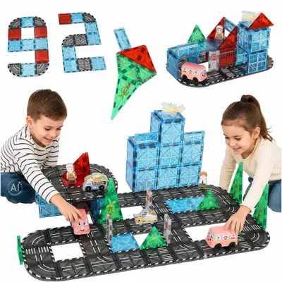 Obrázek produktu pro Magnetické stavební kostky 3D město auta 91 prvků
