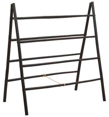 Produktbild von Doppelseitige Deckenleiter Schwarz 90 x 50 x 100 cm Bambus
