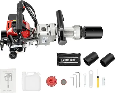 Produktbild von 32.6CC Benzin Pfahlramme 2 Takt Zaunpfahl-Ramme mit Luftkühlung, 900W Tragbar Benzin T Pfostenramme, Zweitaktpfahlramme, Handramme Benzin für Ramm-Projekten, 8500RPM