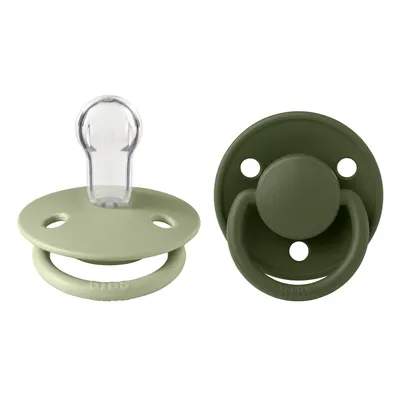Produktbild von BIBS De Lux Schnuller 2er-Pack, BPA-frei, Kirschform Nippel. Silikon, Hergestellt in Dänemark. Einheitsgröße (0-36 Monate), Sage / Hunter Green