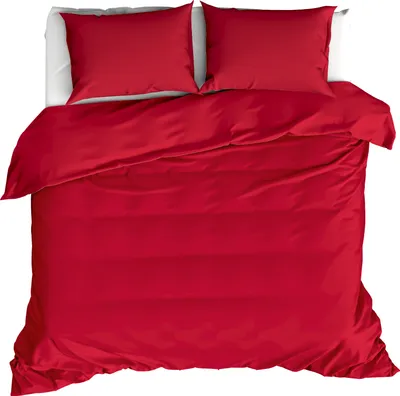 Zdjęcie produktu dla Poszwa na kołdrę Moodit, Basil Deep Red - 240 x 220 + (2x) 60 x 70 cm - bawełna