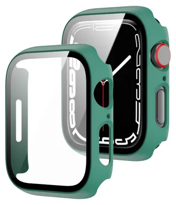 Obrázek produktu pro Pro Apple Watch Series 9 8 7 41mm 2 v 1 TPU silikonový kryt + tvrdé sklo zelená