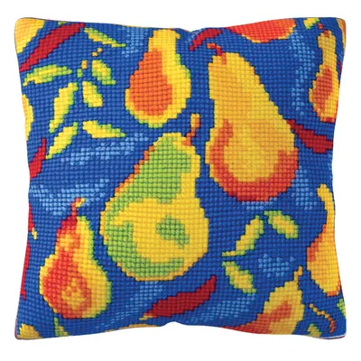 Produktbild von CDA Kreuzstichkissen Stickpackung "Pattern-Birnen", bedruckt, 40x40cm
