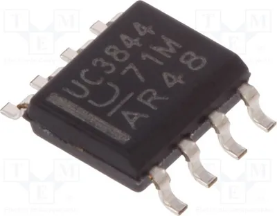 Imagen del producto de 1 x Controlador PWM, 1A, 47 ÷ 500 kHz. Canales: 1. Voltaje de alimentación: 10 ÷ 28V. Circuito regulador de voltaje UC3844D8 - Controlador PWM