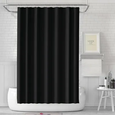 Obrázok produktu pre Sprchový záves LUKDUNG 180x200 cm čierny, vodotesný, proti plesniam, umývateľný, PEVA