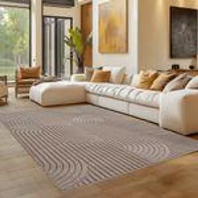 Obrázek produktu pro Bouclé koberec Carpettex do obýváku, ložnice a kanceláře, měkký, snadno udržovatelný, odolný a moderní , Velikost : 280 x 370 cm , Barva : Béžová-2