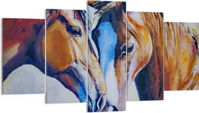 Produktbild von Bild auf Leinwand - Leinwandbild - Pferd Tier Bindung - 160x85cm - Wand Bild - Wanddeko - Leinwanddruck - Bilder - Kunstdruck - Wanddekoration - Leinwand bilder - Wandkunst - EA160x85-3526