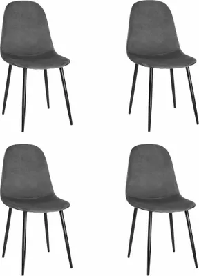 Image de Chaises Valora COMO gris foncé x4 | Lot de 4 pour la table à manger