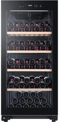 Image de Cave à vin de vieillissement Haier HWS116GAE, Pose libre, 116 bouteilles, H126.5 x L59,5 cm, Noir
