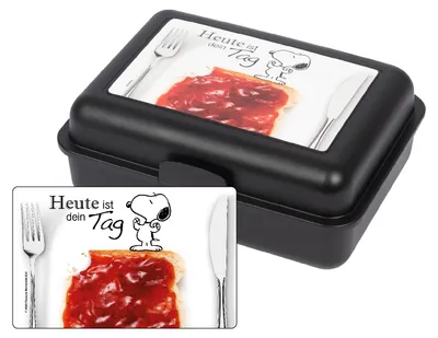 Produktbild von The Peanuts Brotdose Snoopy - Heute ist dein Tag Lunchbox Butterbrotdose mit Trennwand Schwarz