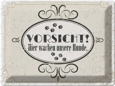 Produktbild von vianmo Blechschild 30x40 cm Vorsicht Hier wachen unsere Hunde Warnschild Hinweisschild Sicherheit