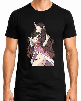 Obrázok produktu pre Nezuko démonka bambusový gag anime cosplay darček manga roztomilé pánske tričko, čierne, XL