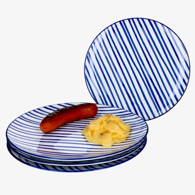 Produktbild von Seaside 4-tlg. Essteller Set 4 Personen Streifen Speiseteller Ø 27 cm Ritzenhoff