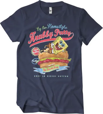 Produktbild von SpongeBob Schwammkopf T-Shirt Herren Homestyle Krabby Patty navy L