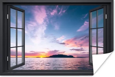 Produktbild von MuchoWow® Poster Mit Blick auf - Meer - Sonnenuntergang 180x120 cm - Fotoplakat