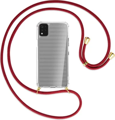 Produktbild von Handykette Backcover-Schutzhülle mit Band (Metall goldfarben) für LG K42 LM-K420 - dunkelrot
