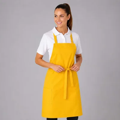 Produktbild von Latzschürze B 80 x L 100 cm gelb : gelb : 65% Polyester 35% Baumwolle 20
