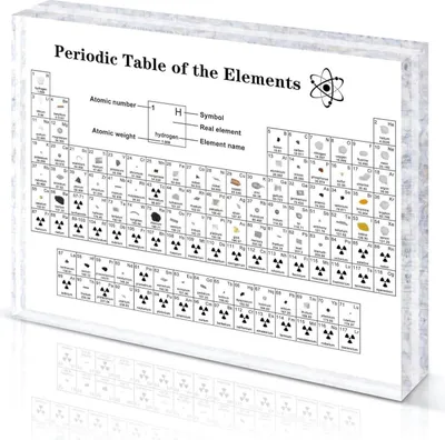 Produktbild von Giftota Periodensystem Echte Elemente Acryl Chemie Geschenk Lehrer Studenten