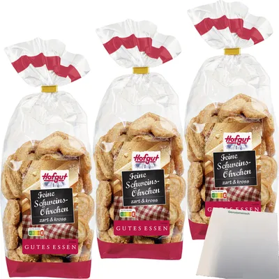 Produktbild von Hofgut Schweinsöhrchen 3er Pack (3x200g Beutel) + usy Block