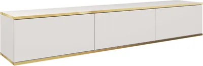 Produktbild von FURNLUX Fernsehtisch Oro Weiß Und Gold 175cm / Hauptfarbe: Weiß / Abmessungen: 175 x 30 x 32 cm