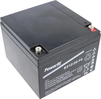 Zdjęcie produktu dla Akumulator kwasowo-ołowiowy Exide Powerfit S312/26 F5, 12V, 26000mAh, 312Wh