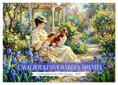 Produktbild von Cavalier King Charles Spaniel - Lieblingshund der Belle Époque (Wandkalender 2027 DIN A3 quer), CALVENDO Monatskalender