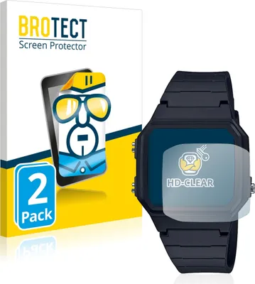 Produktbild von 2x Für Casio Uni A168WA-1YES Schutzfolie BROTECT Displayschutz Display Schutz Folie Klar Transparent