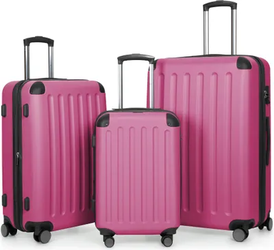 Produktbild von HAUPTSTADTKOFFER - Spree - Kofferset 3tlg Hartschalenkoffer Reisekoffer mit Erweiterung Trolley-Set, TSA, 4 Rollen, S M & L,Pink