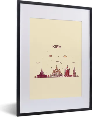 Produktbild von MuchoWow® MuchoWow® Gerahmtes Poster Skyline - Kiew - Ukraine 30x40 cm - Poster mit zchwarzem Bilderrahmen - Wandposter Schlafzimmer