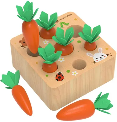 Produktbild von Montessori-Holz-Sortierspiel für Babys von 1 bis 4 Jahren – Karotten-Puzzle-Spielzeug