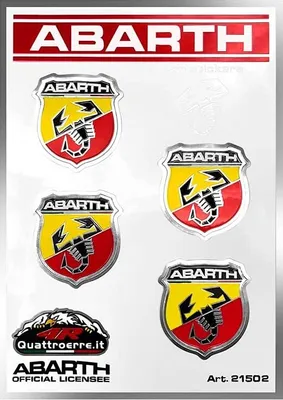Produktbild von Abarth Chromaufkleber Offizielle 4 Schild, Tischmaße 94 x 131 mm