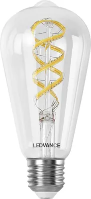 Produktbild von LEDVANCE SMART+WIFI Filament Edison RGBTW , LED-Lampe, Bleifreies Glas, Klar, 4,8 W, (ex 40 W), 470 lm, RGBW, 2700 K, Wifi, Smartspeaker-Kompatibel, Dimmbar