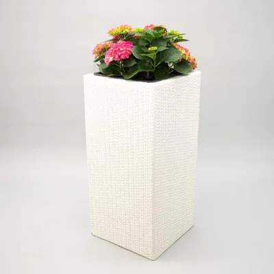 Produktbild von Elegant Einrichten | Pflanzkübel | Polyrattan | Säule | 40x40x84cm | weiß