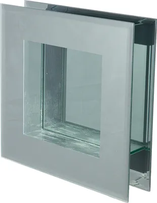 Zdjęcie produktu dla Gilde Vase, quadratisch, Glas, Spiegelglas, klar, silberfarben, VE 2, L. 4.2 cm, B. 20 cm, H. 20 cm 45628 4063387456286