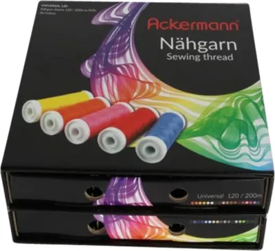 Produktbild von Ackermann Nähgarn-Set matt 36 verschiedene Farben