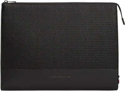 Produktbild von Tommy Hilfiger Herren Laptoptasche Woven mit Reißverschluss, Schwarz (Black), Einheitsgröße