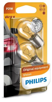 Zdjęcie produktu dla Philips Vision 12498CP Lepsza widoczność, 21 W, 12 V, P21W, 1 szt.