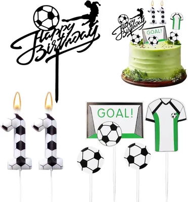 Produktbild von Fußball-Geburtstagskerzen, 11 Jahre, Geburtstagskerzen