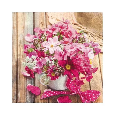 Produktbild von Home Fashion® 211545 Lunchservietten Design "Blumenstrauss pink"